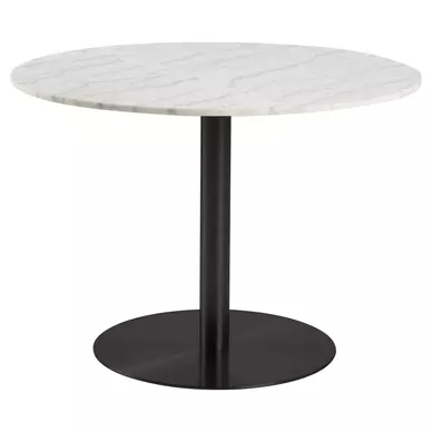 Corby étkezőasztal, D105 cm, márvány, fekete fém láb