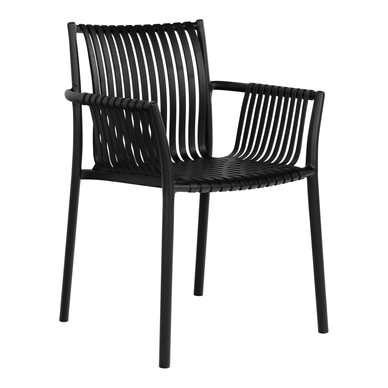 Tulsa kerti design karfás szék, fekete