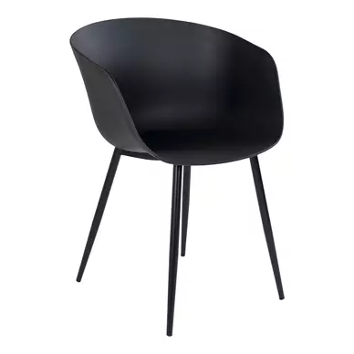 Roda design szék, fekete PP, acél láb