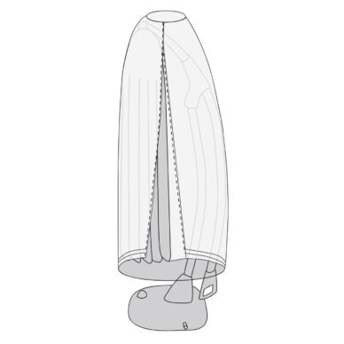 Takaróponyva napernyőre, szürke vízálló poliészter, 280x75 cm