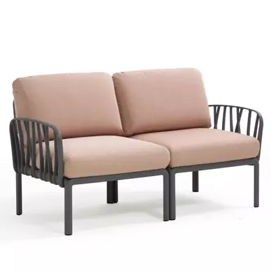 KOMODO kerti 2 személyes kanapé, antracit/rosa quarzo