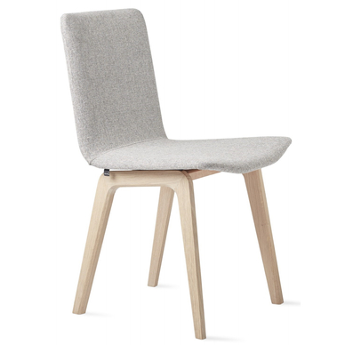 SM811 design szék, törtfehér szövet, lakkozott natúr tölgy láb