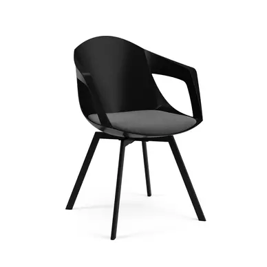 Drop design szék, fekete/szürke szövet, fekete láb