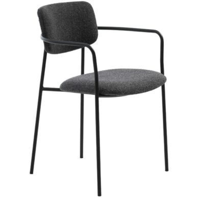 Zama design karfás szék, sötétszürke, fekete fém láb