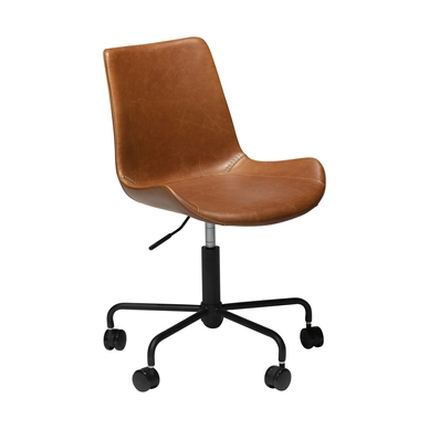 Hype irodai design szék, vintage barna textilbőr, fekete csillagláb