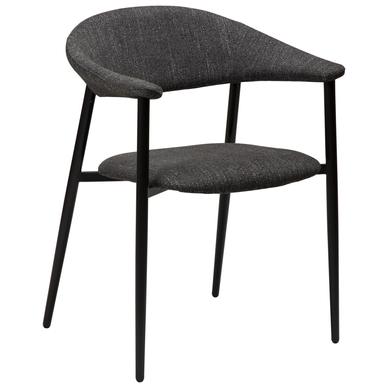 Rover design karfás szék, fekete bouclé, fekete fém láb