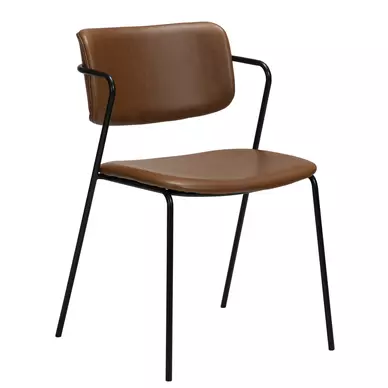 Zed design szék, vintage barna textilbőr, fekete fém láb