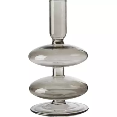 Kefa gyertyatartó, füstüveg, H16,5 cm