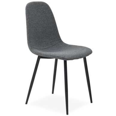 Timon design szék, sötétszürke bouclé, fekete fém láb