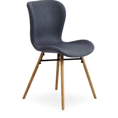 Batilda design szék, sötétszürke szövet, fehérített tölgy láb