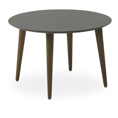Norton dohányzóasztal, fekete, sötétített tölgy láb, D60 cm