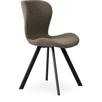 Batilda design szék, taupe bouclé, fekete fém láb