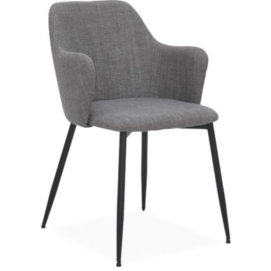 Skylar design szék, világosszürke, fekete fém láb