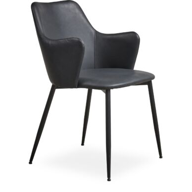 Skylar design szék, fekete textilbőr, fekete fém láb