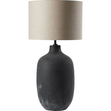 Alesso/Liddy asztali lámpa, bézs lámpaernyő, fekete terrakotta talp