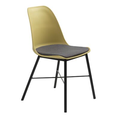 Whistler szék, sárga PP, szürke ülőlap