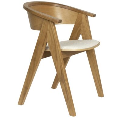 Ndsm design szék, fehérített tölgy, kárpitozott párna