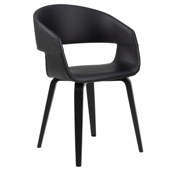 Nova design szék, fekete textilbőr