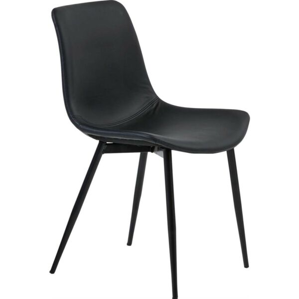 Carolina design szék, fekete textilbőr