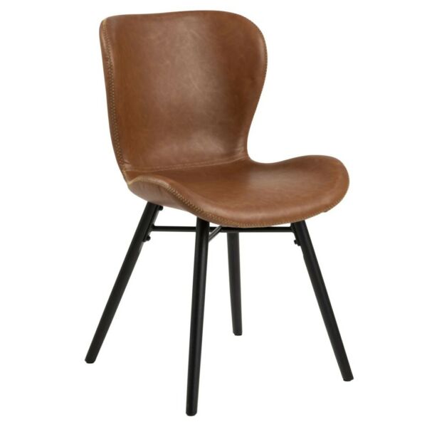 Batilda design szék, barna textilbőr, fekete láb