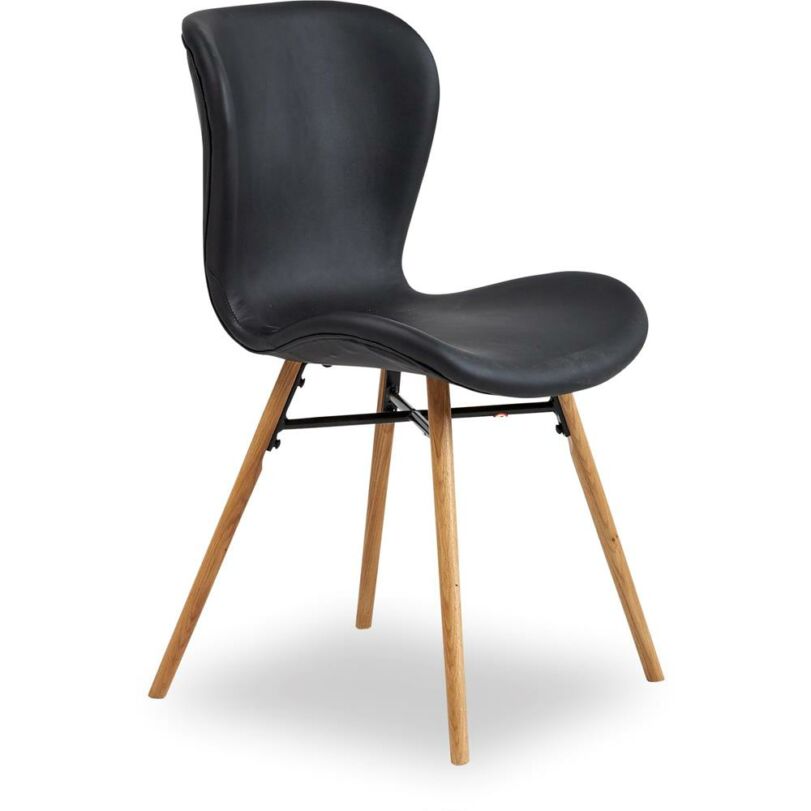 Batilda design szék, fekete textilbőr