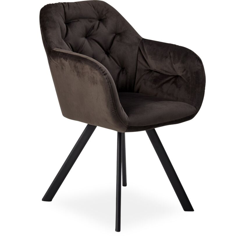 Silja design szék, barna bársony