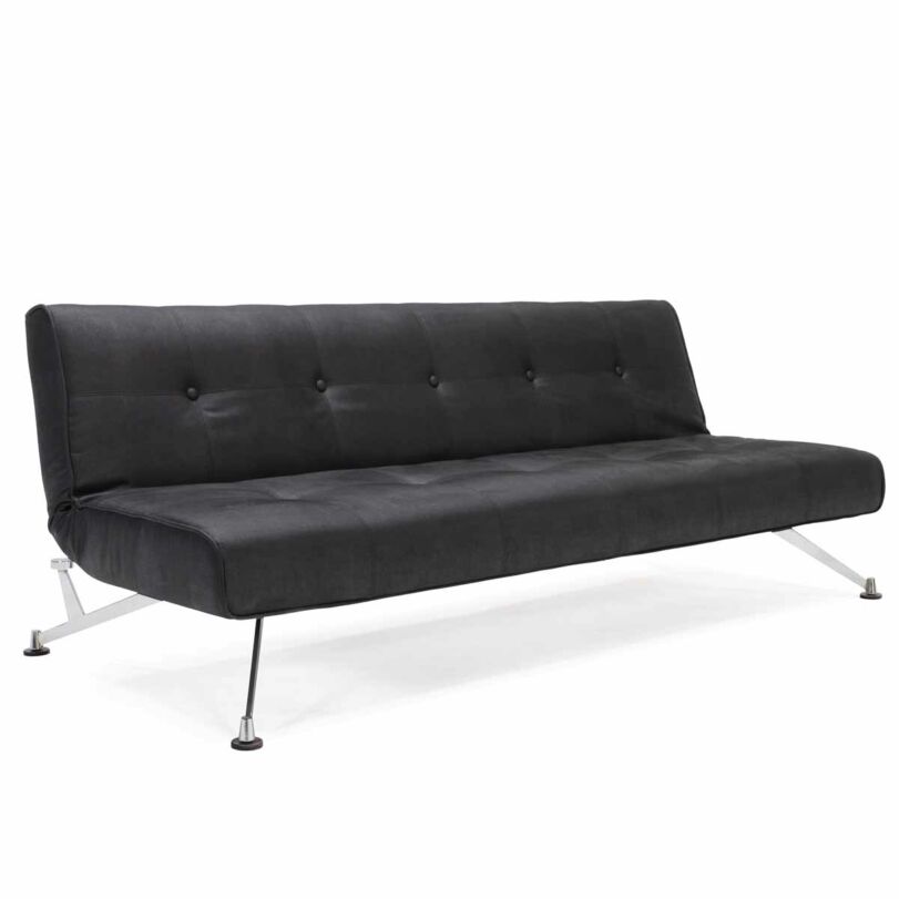 Clubber ágyazható kanapé, fekete textilbőr
