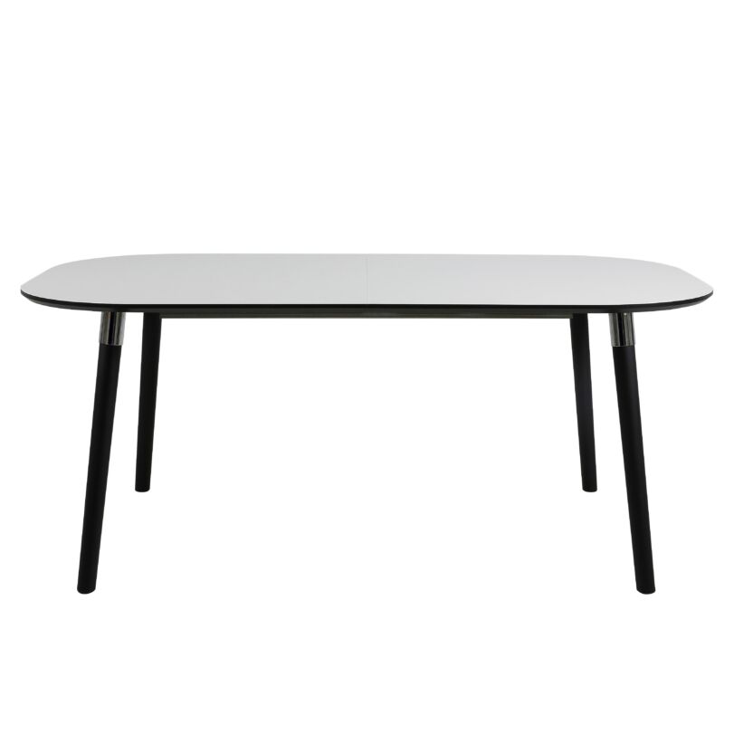 Pippolo étkezőasztal, fehér asztallap, fekete láb