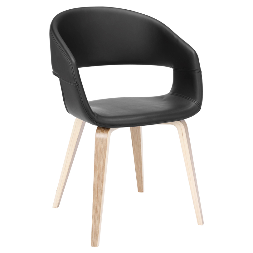Nova design szék, fekete textilbőr, tölgy láb