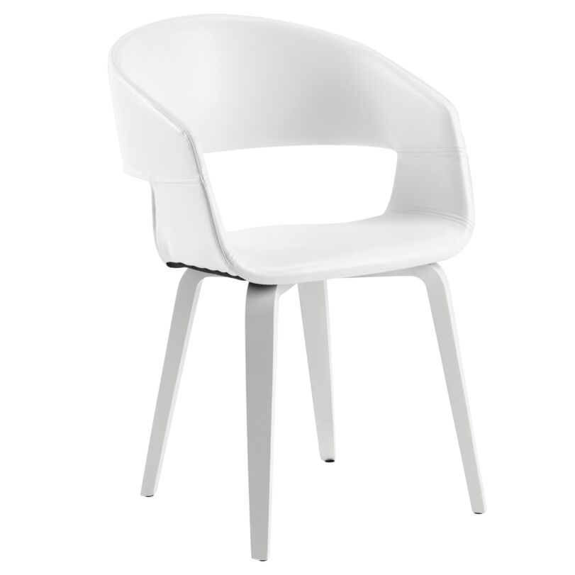 Nova design szék, fehér textilbőr, fehér láb