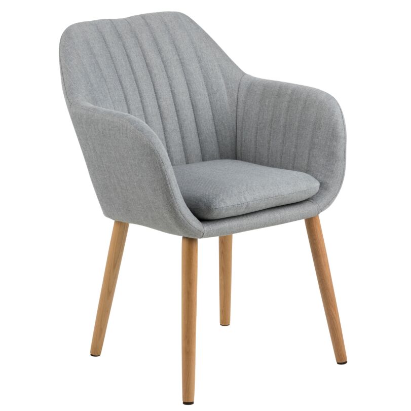 Emilia design karfás szék, világos szürke szövet