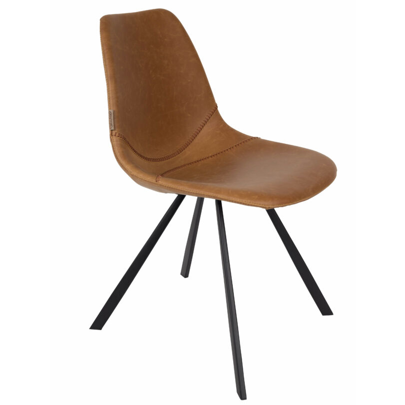 Franky design szék, barna textilbőr