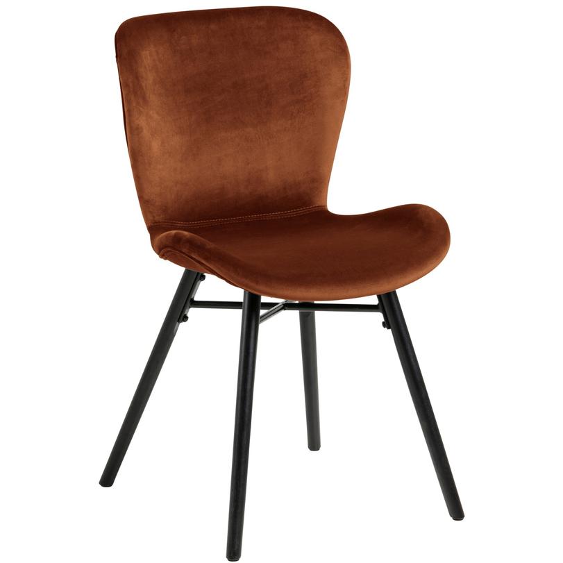Batilda design szék, rézvörös, feketére festett fa láb