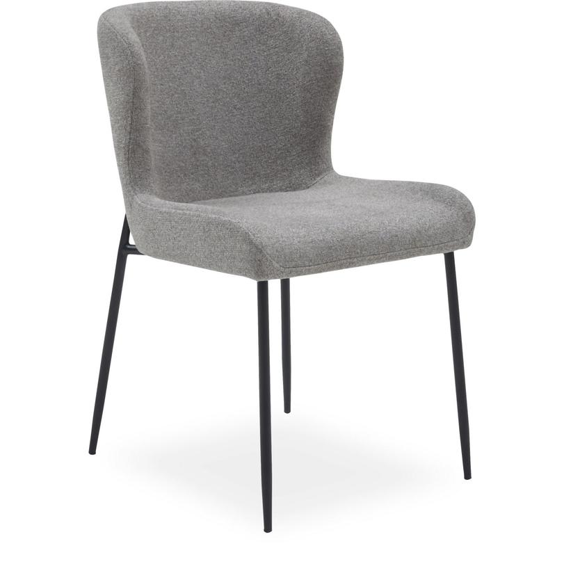 Glam design szék, taupe bouclé, fekete láb
