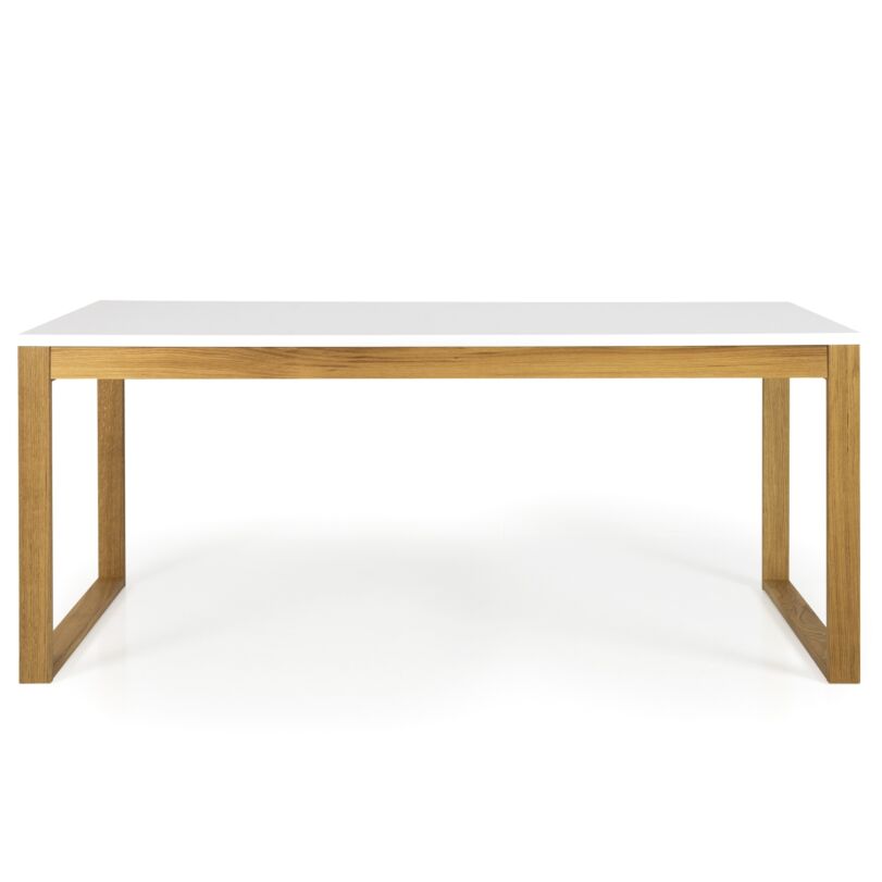 Birka asztal, fehér/tölgy, 180x90 cm