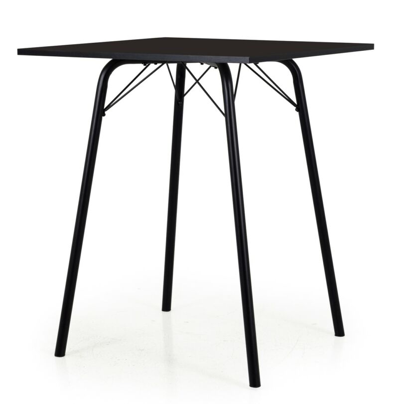 Bar asztal, fekete, 80x80 cm