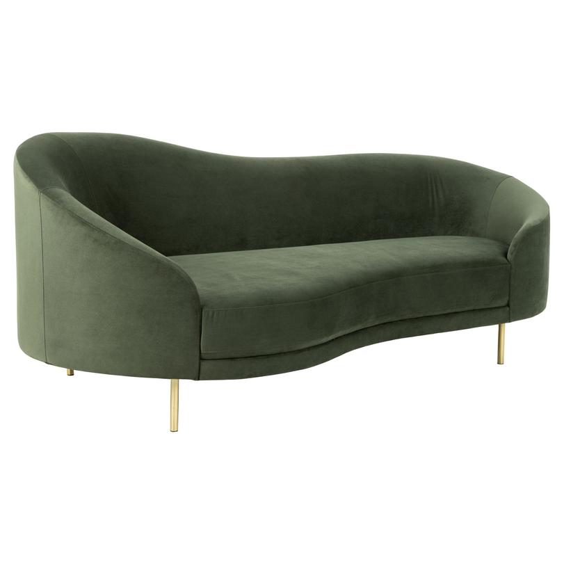 Barrow 3 üléses kanapé, Vic, 68 AC forest green, sárgaréz láb