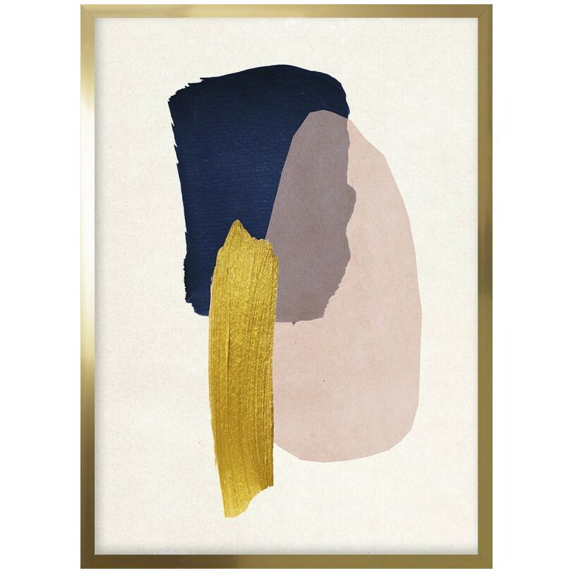Navy blue pink and golden stain kép, 53x73 cm