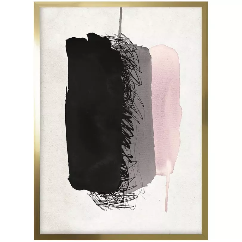 Black gray and pink spot kép, 53x73 cm