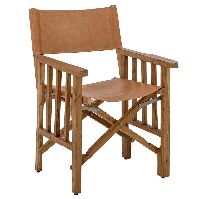 Guus design étkezőszék, barna bőr, natúr váz