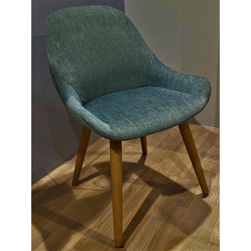 Layla design szék, alacsony karfa, menta szövet, fa láb