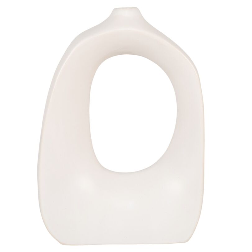 Organic shape váza, fehér, H28,5 cm