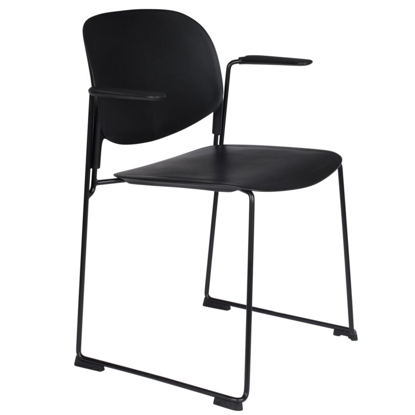 Stacks design karfás szék, fekete
