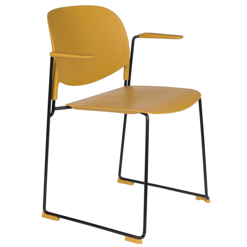 Stacks design karfás szék, okkersárga