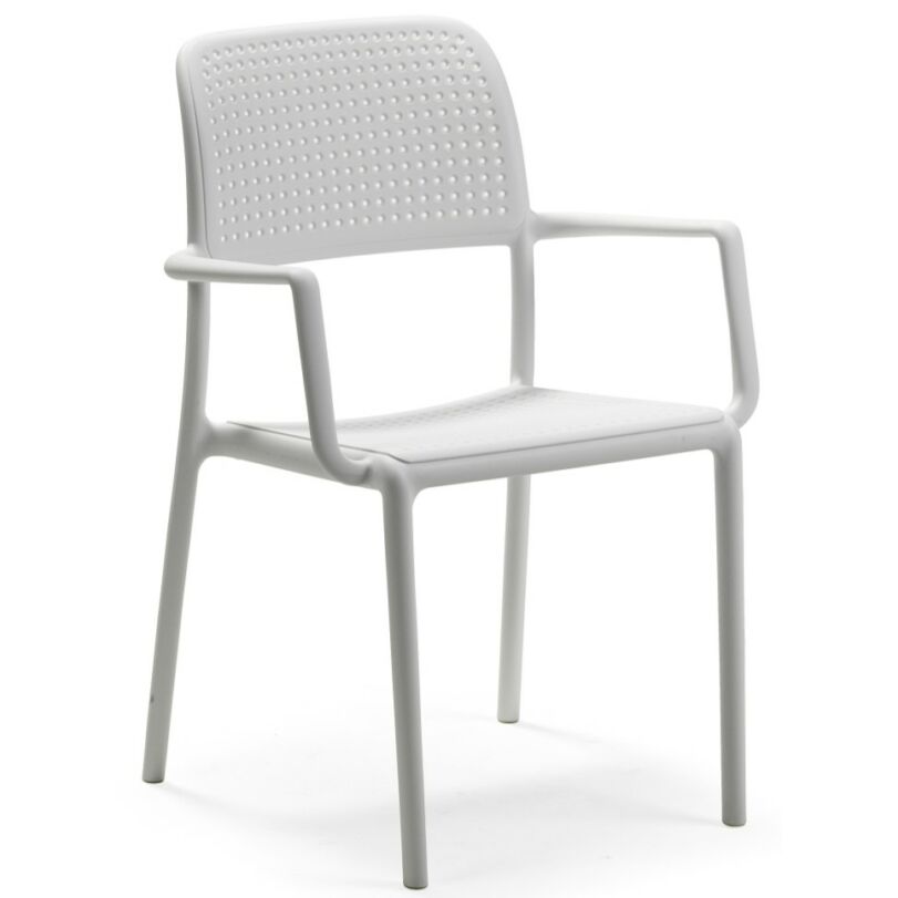 BORA karfás kerti design szék, bianco