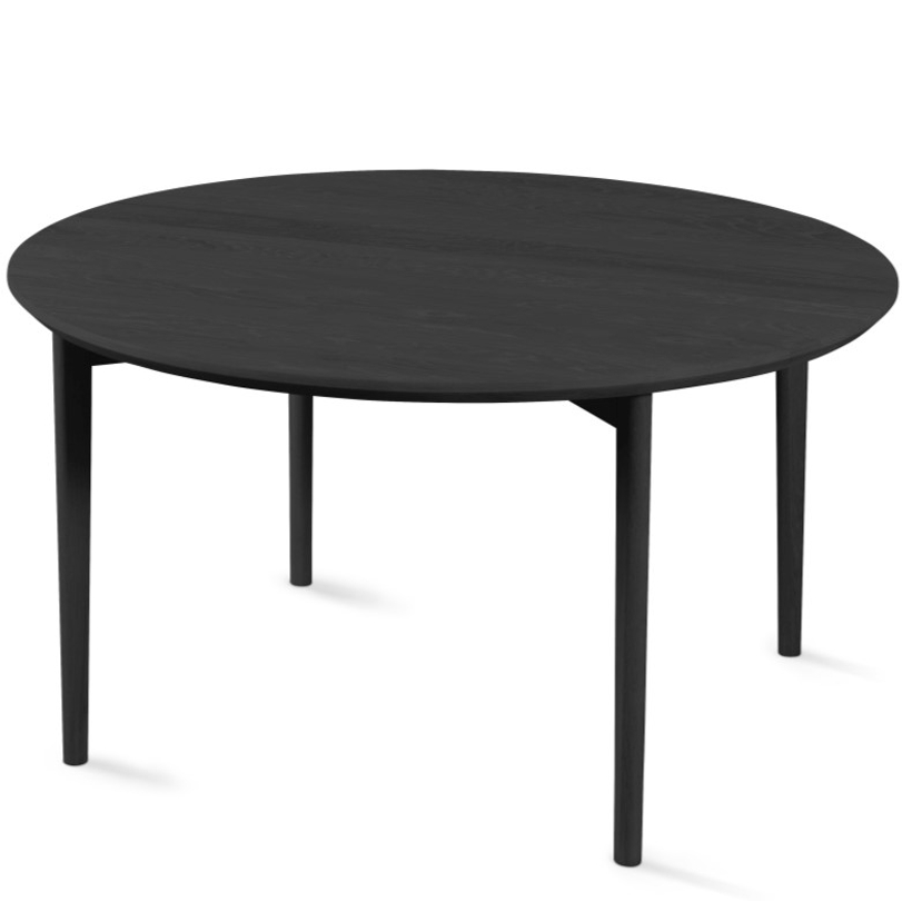 SM243 dohányzóasztal, lakkozott fekete tölgy asztallap/láb, D99cm