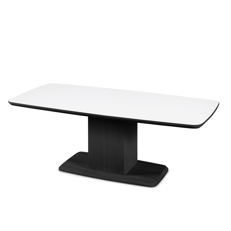 SM244 dohányzóasztal, fekete tölgy/fehér, flexibilis láb, 130x65cm