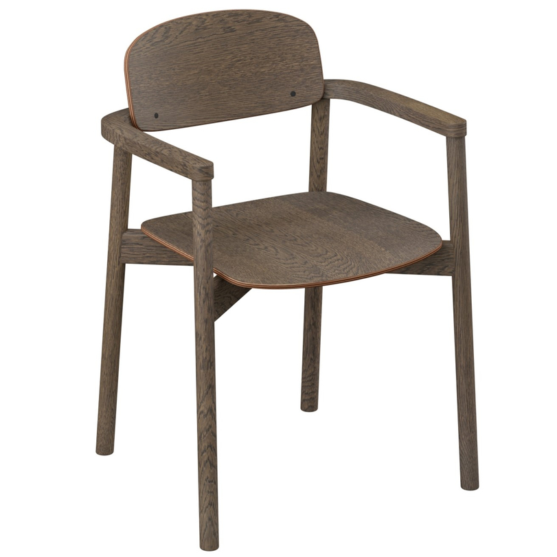 SM842 design szék, lakkozott mokka tölgy 