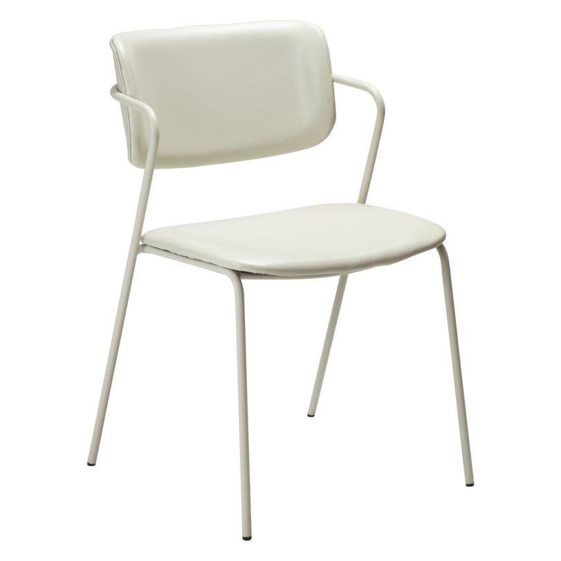 Zed design szék, fehér műbőr, fehér fém láb