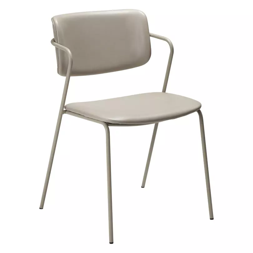 Zed design szék, világosszürke textilbőr, világosszürke fém láb